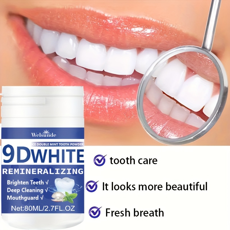 Teeth Whitening Ingredients - 9D White Remineralizing Hydroxyapatite Tooth Powder,