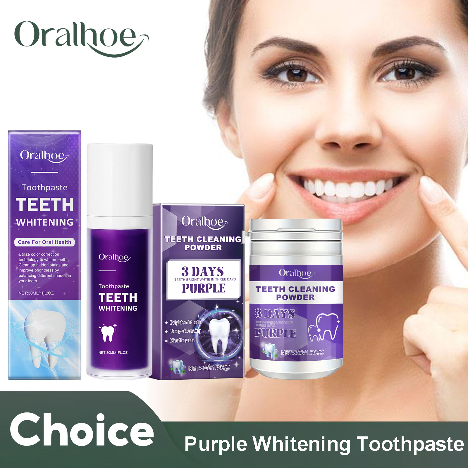 Teeth Whitening Ingredients - Purple Corrector Teeth Whitening Toothpaste Deep