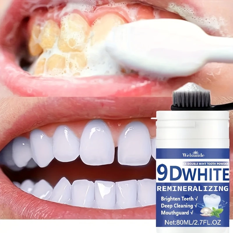 Teeth Whitening Ingredients - 9D White Remineralizing Hydroxyapatite Tooth Powder,